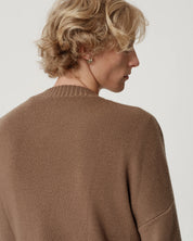 V-Neck Merino Knit - Mushroom