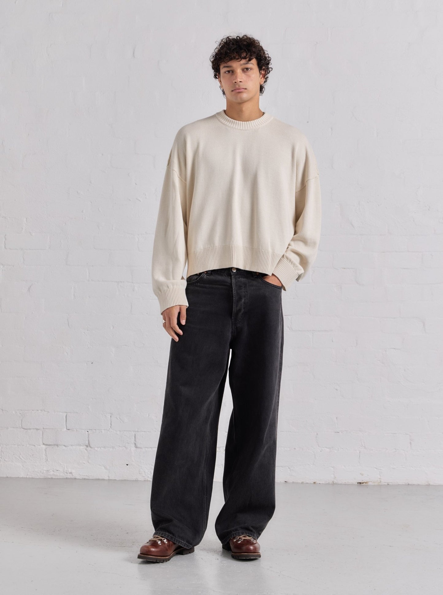 Cropped Knit - Natural - ASHA JASPER.