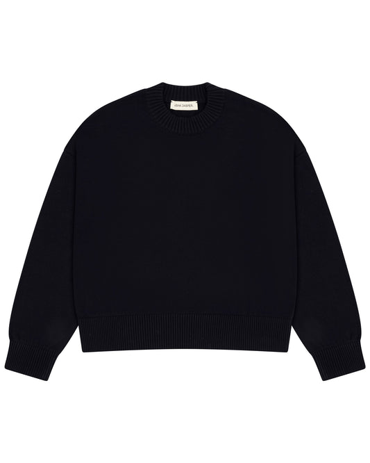 Cropped Knit - Navy - ASHA JASPER.