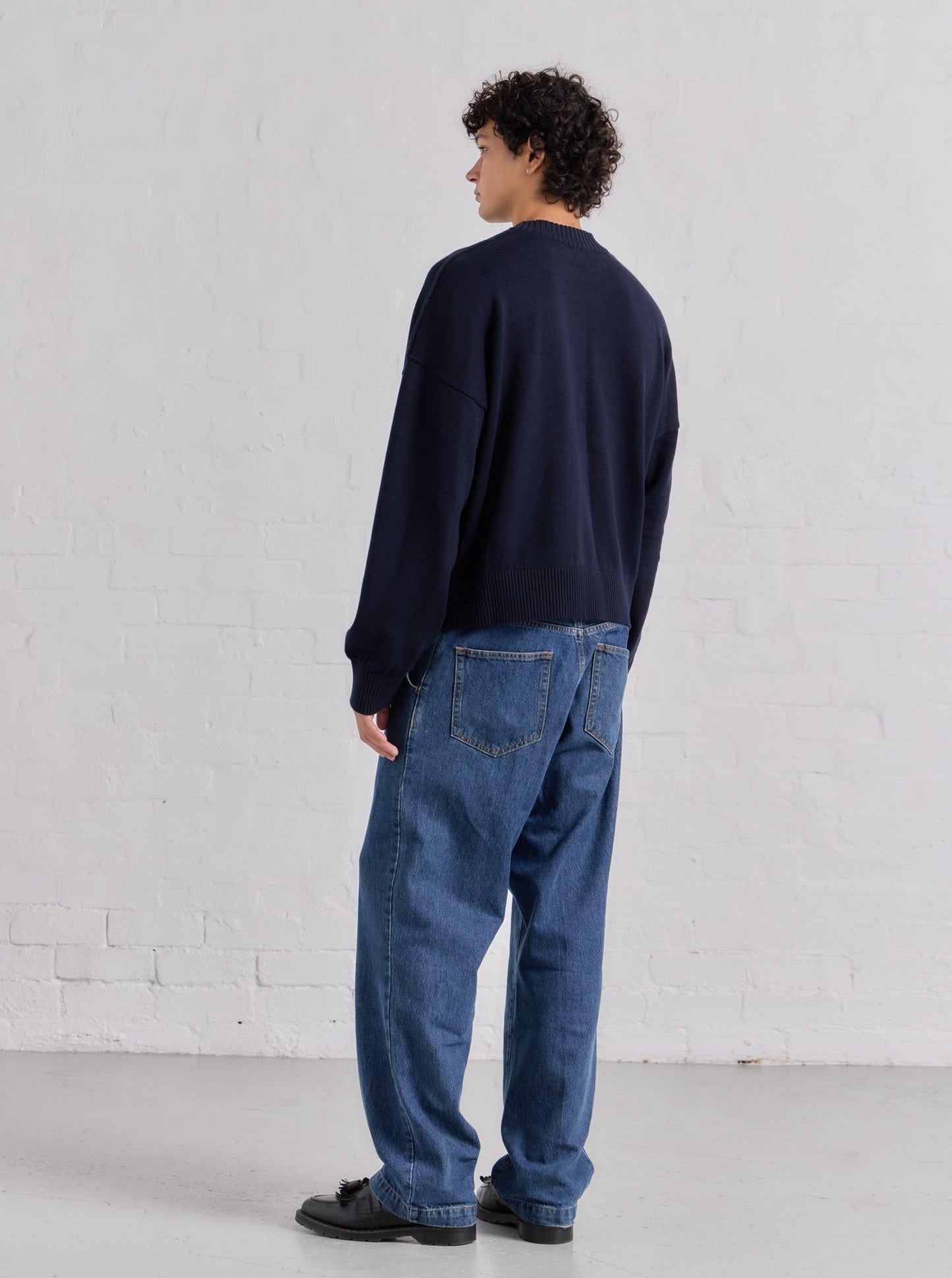 Cropped Knit - Navy - ASHA JASPER.