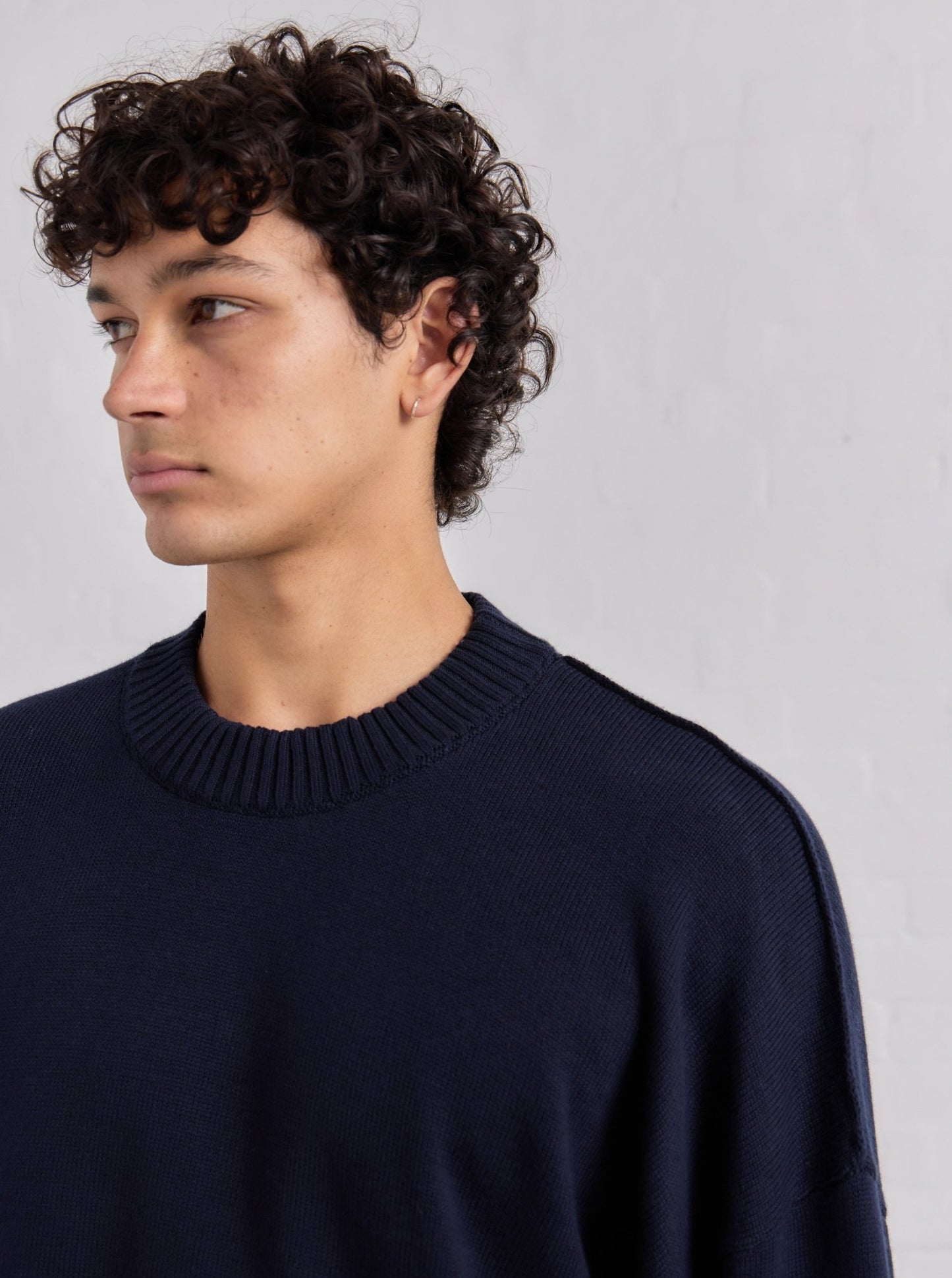 Cropped Knit - Navy - ASHA JASPER.
