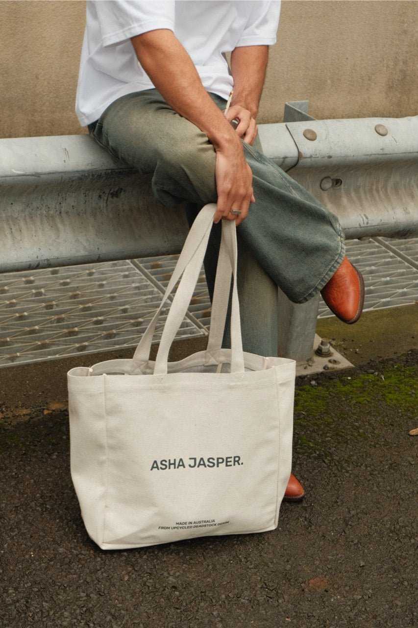Deadstock Denim Tote. Natural - ASHA JASPER.