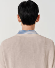 Half-Cardigan Fine Knit - Stone