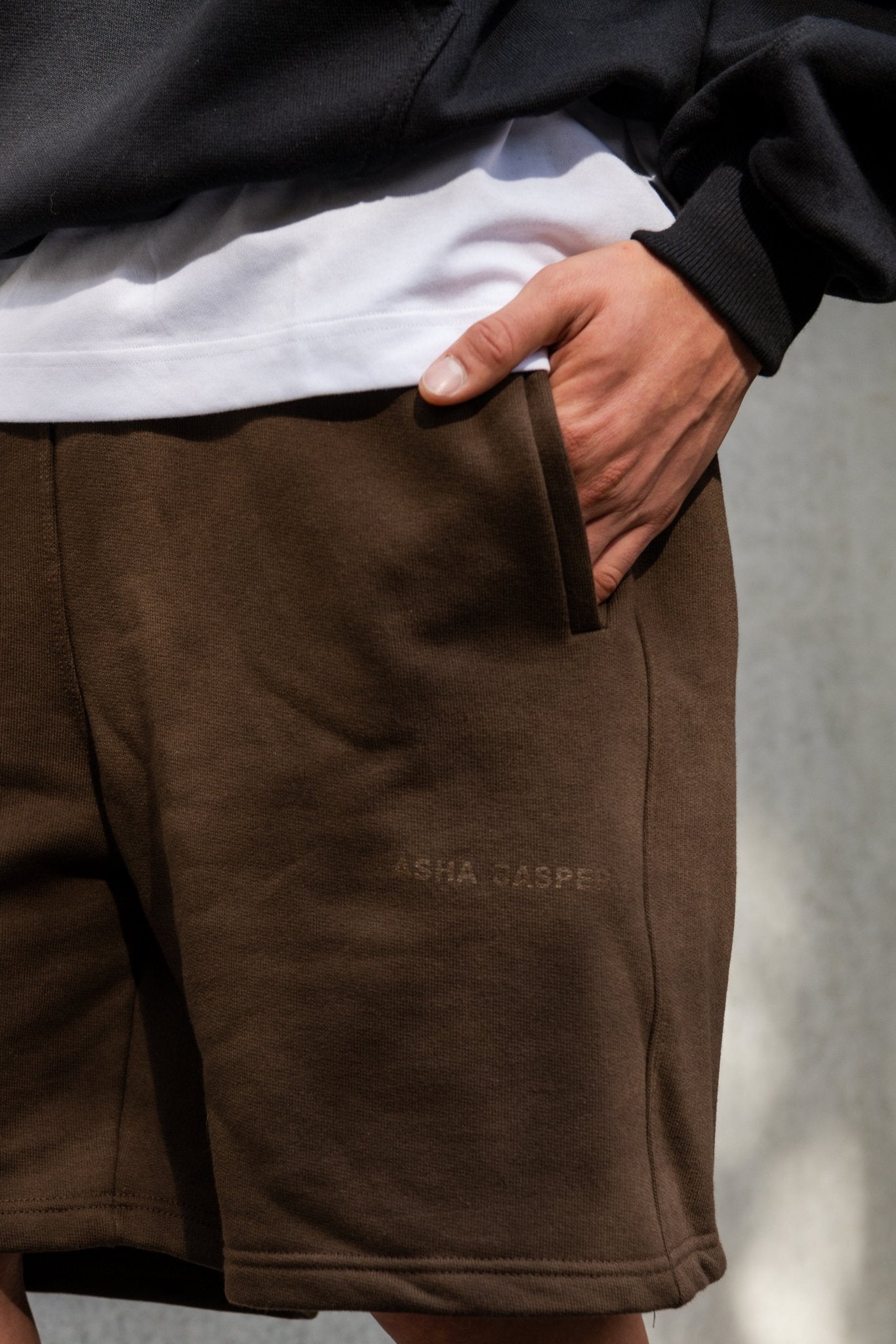 Logo Sweat shorts. Mocha - ASHA JASPER.