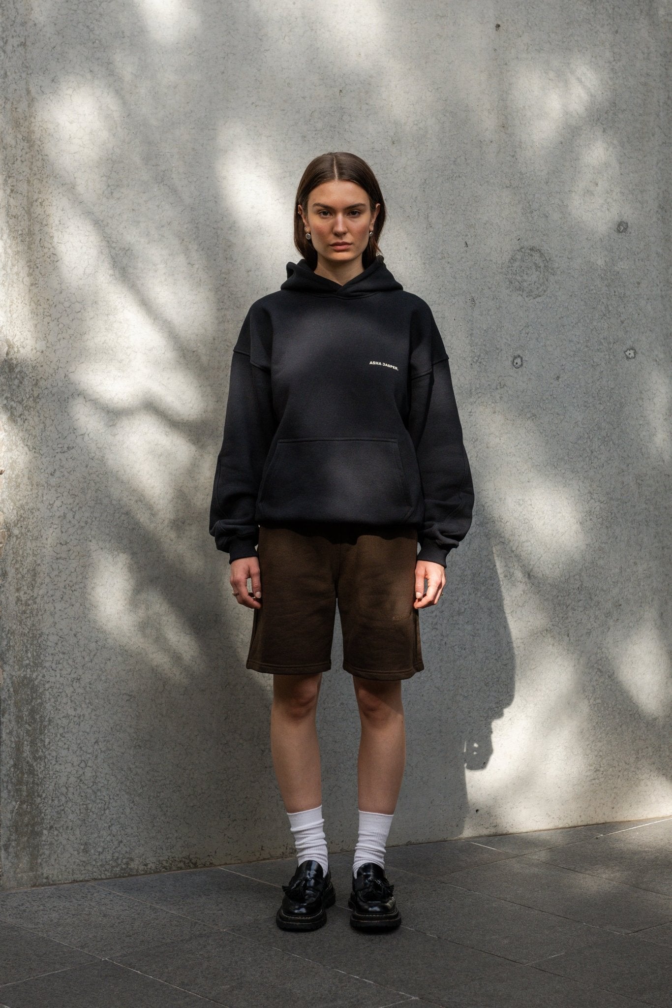 Logo Sweat shorts. Mocha - ASHA JASPER.