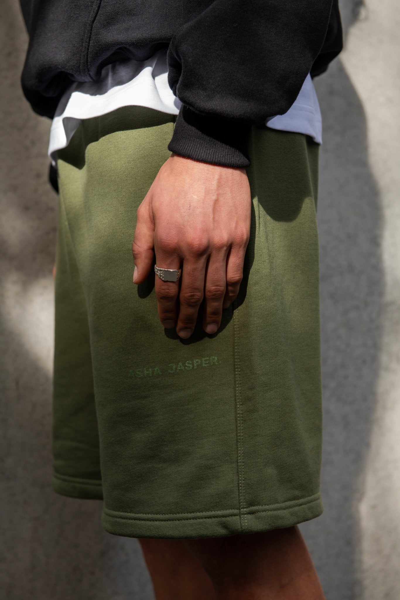 Logo Sweat Shorts. Moss - ASHA JASPER.