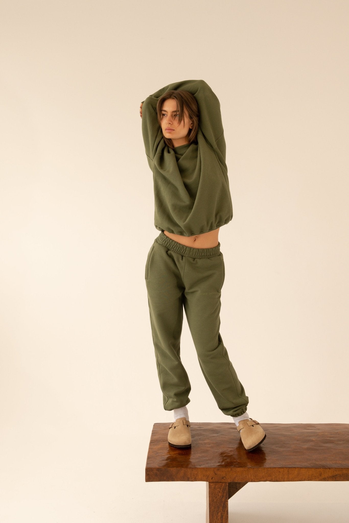 Logo Sweatpants. Moss - ASHA JASPER.