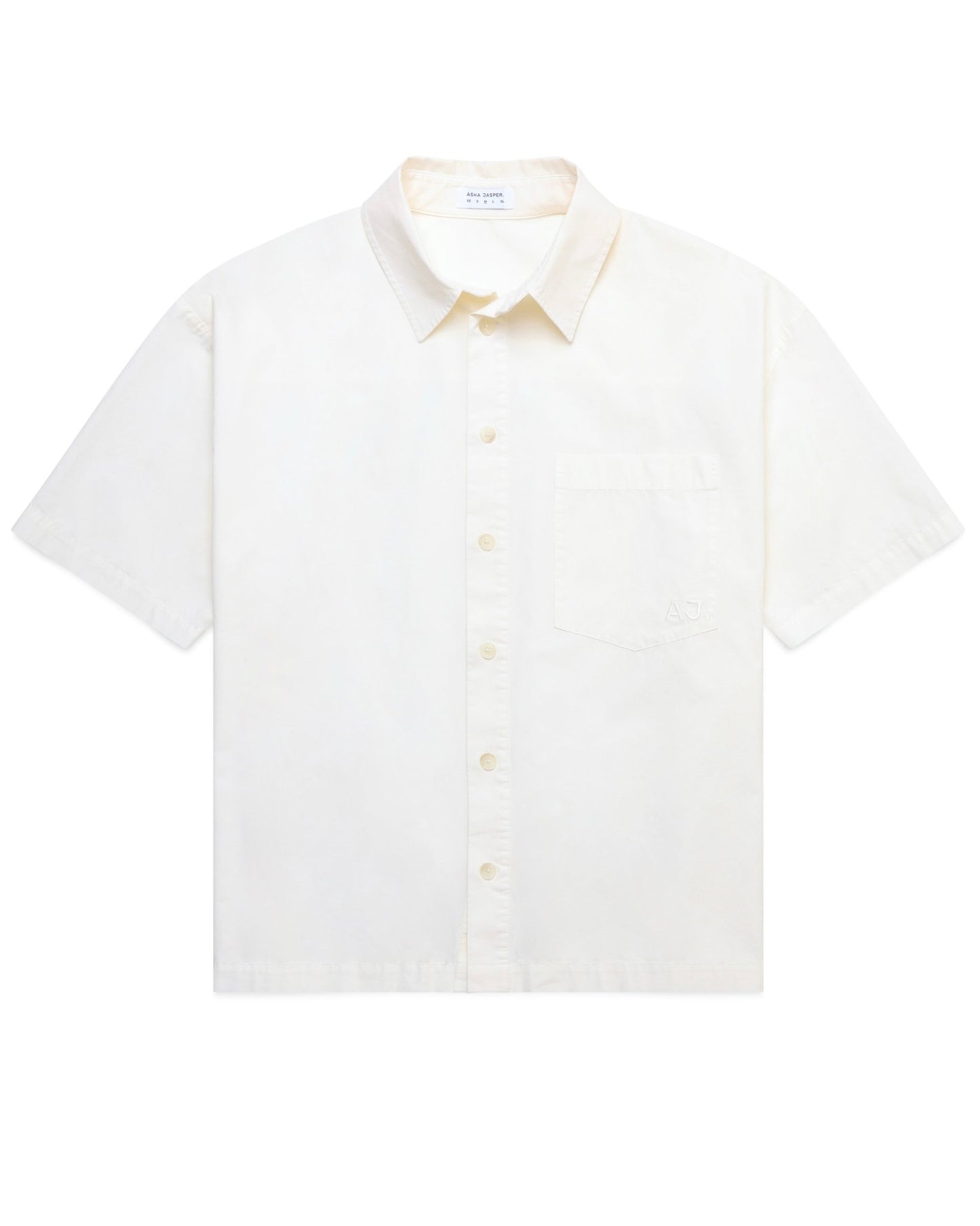 Poplin Initial Shirt. Vintage White - ASHA JASPER.
