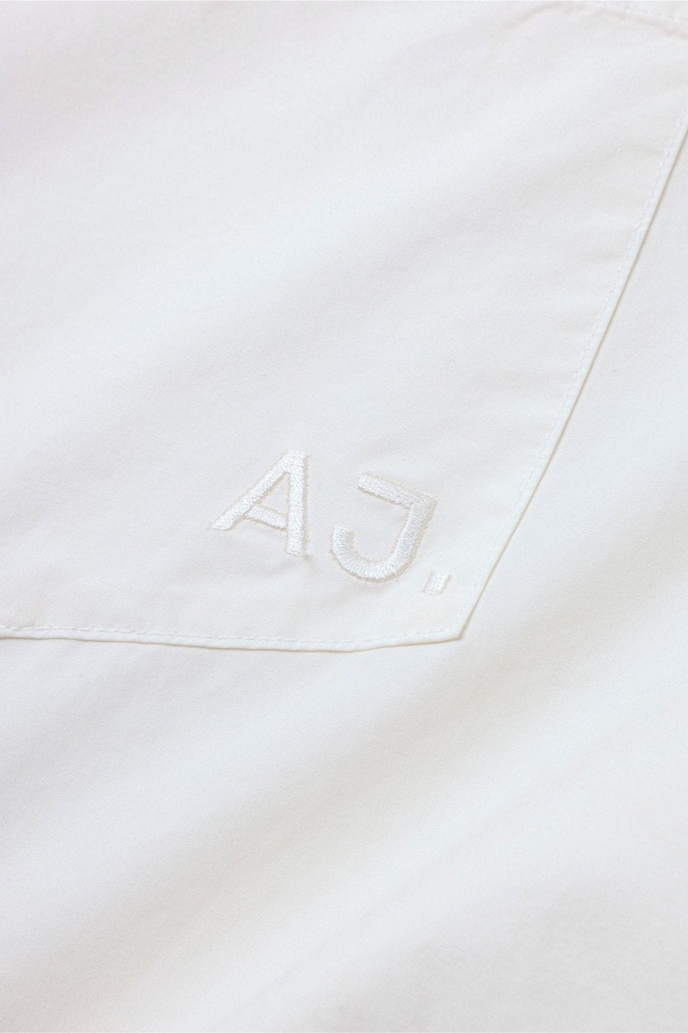 Poplin Initial Shirt. Vintage White - ASHA JASPER.