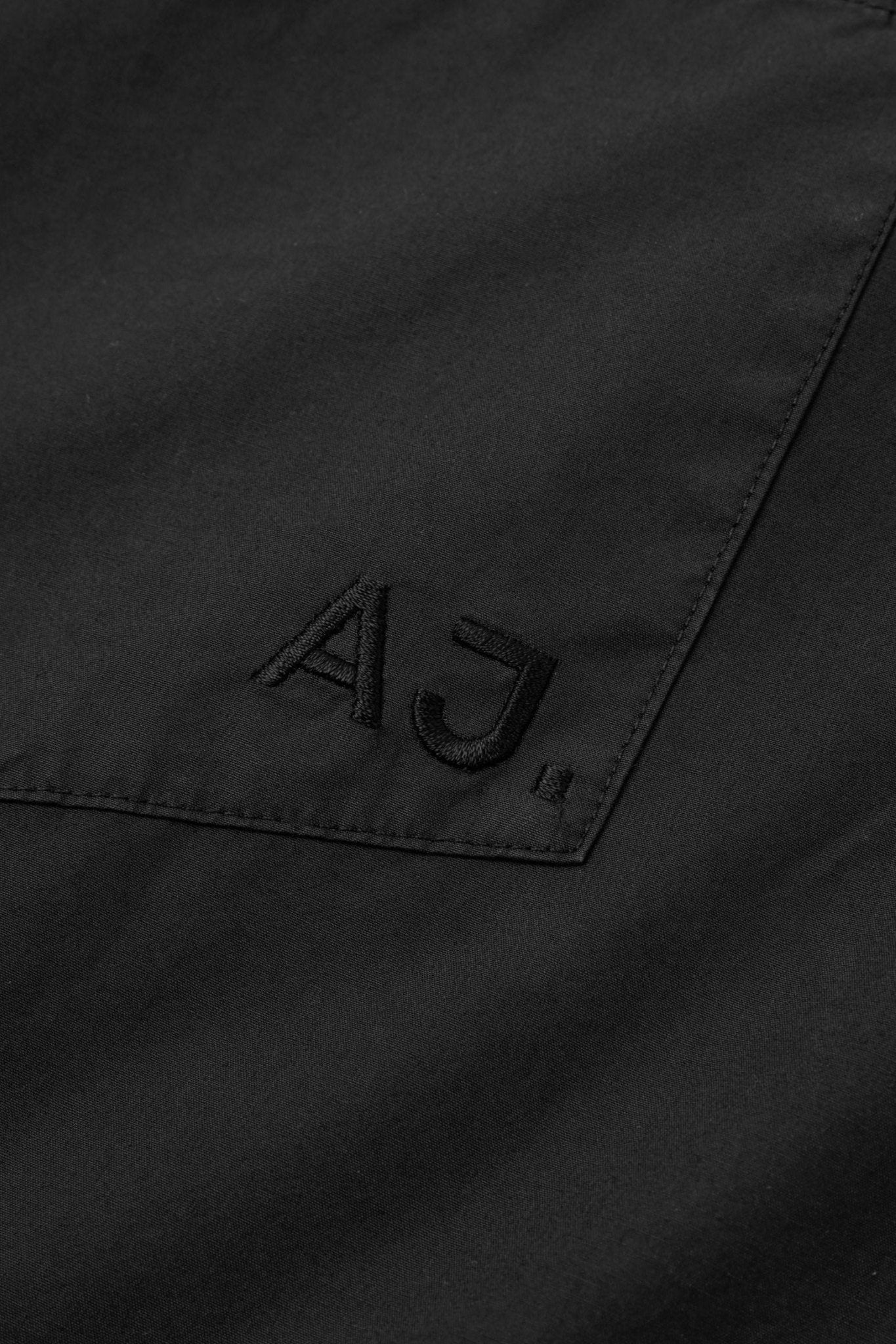 Poplin Initial Shirt. Washed Black - ASHA JASPER.